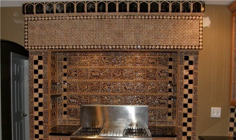 Glass Tile, Mosaic Backsplash, Traditional Kitchen Design