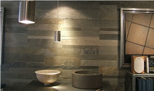 Quartzite Wall Tiles, India Grey Quartzite