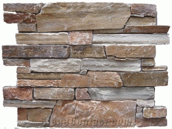 Slate Cement Natural Cultured Stone/ Stacked Stone/ Ledge Stone for Wall Panel Cladding