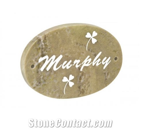 Personalized Wall Plaque, Connemara Green Marble Wall