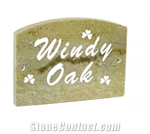 Personalized Wall Plaque, Connemara Green Marble Wall