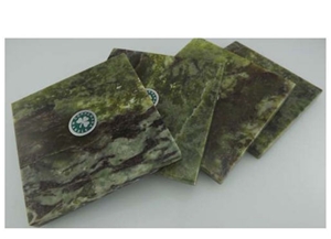 Set Of 4 Connemara Marble Coasters, Connemara Green Marble Home Decor