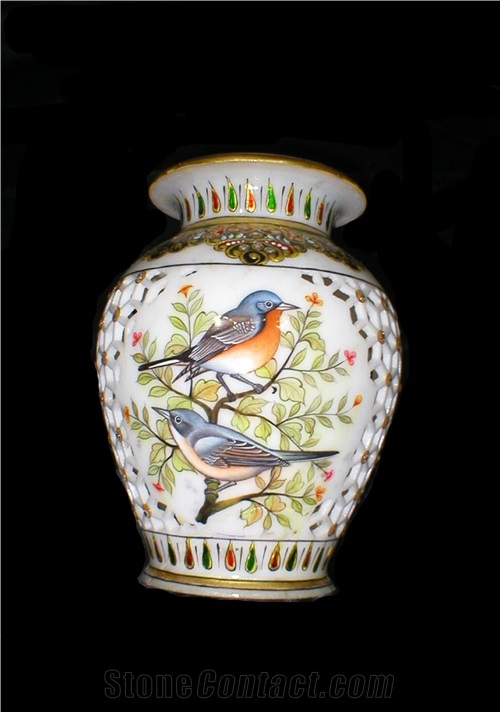 Decorative Marble Pot, White Marble Home Decor