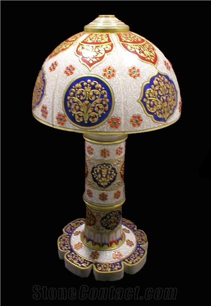 Marble Antique Victorian Marble Lamps, White Marble Home Decor