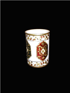 Marble Pen Stand, White Marble Home Decor