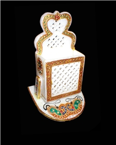 Mobile Stand, White Marble Home Decor
