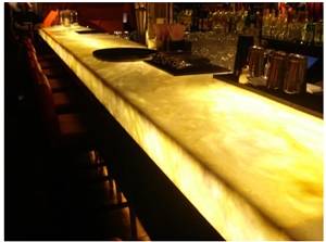 Translucent Onyx Bar Top, Yellow Onyx Bar Top