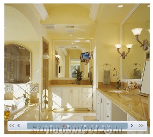 Fantasia Coto Yellow Marble Bathroom Design
