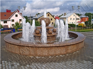 Fountain in Ujno Sultaevckoe Granite, Ujno Sultaevckoe Red Granite Fountain Fountain in Ujno Sultaevckoe Granite, Ujno Sultaevckoe Red Granite Fountain