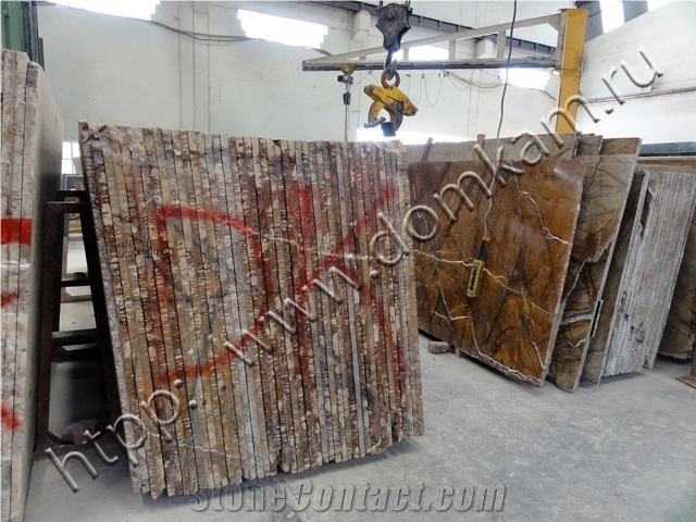 Rain Forest Brown Marble Slabs & Tiles