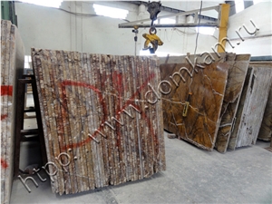 Rain Forest Brown Marble Slabs & Tiles