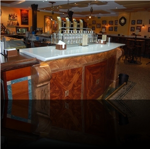 Pure White Marble Bar Top, Branco Cristalino White Marble Bar Top