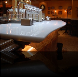 Pure White Marble Bar Top, Branco Cristalino White Marble Bar Top