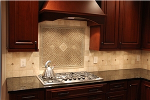 Durango Honed Limestone Private Residence Kitchen, Durango Beige Limestone Traditional Kitchen Design