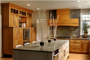 Kitchen Backsplash with Designer Jennifer Gilmer P, Copper Brown Quartzite Backsplash