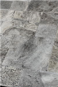 Silver Travertine Tumbled Pattern, Turkey Grey Travertine