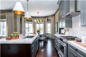 Calacatta Vagli Extra Kitchen Design, White Marble