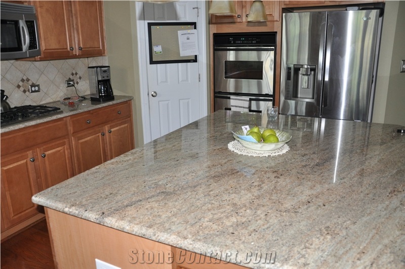 Ivory Chiffon Granite Kitchen Countertop, Beige Granite Kitchen Countertops