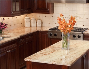 Ivory Chiffon Kitchen Countertops, Beige Granite