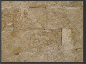 Mexican Noce Travertine Splitface Wall Tiles, Mexico Brown Travertine