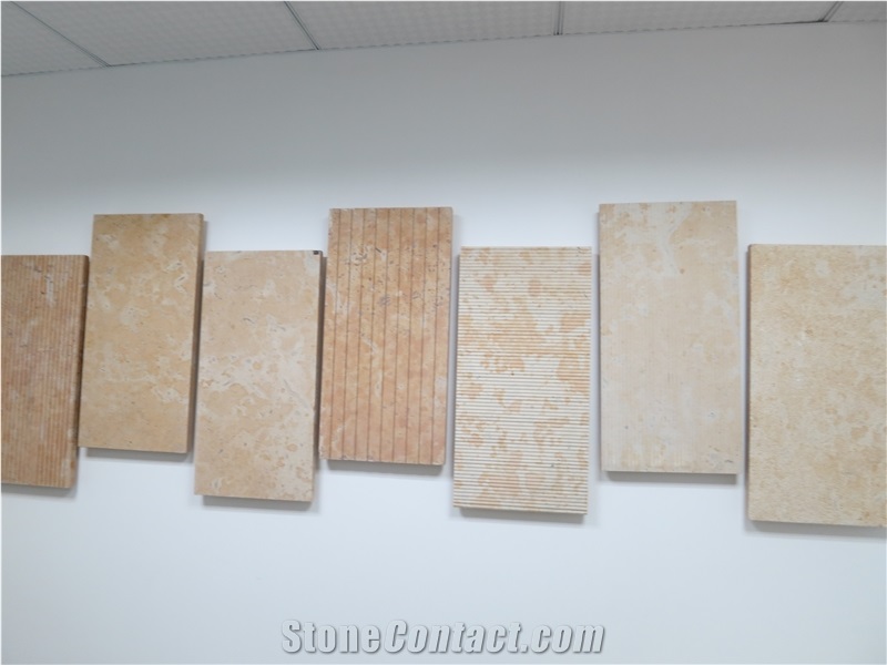 Gold Chinese Limestone Tiles, China Yellow Limestone Different Surface Sample Tiles-Good Price