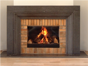 Chimney with Border in Belgian Blue Stone, Belgian Blue Stone Blue Stone Fireplace