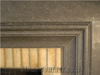 Chimney with Border in Belgian Blue Stone, Belgian Blue Stone Blue Stone Fireplace