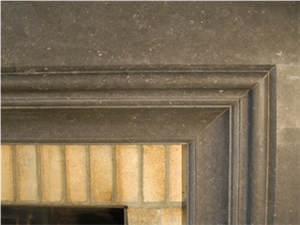 Chimney with Border in Belgian Blue Stone, Belgian Blue Stone Blue Stone Fireplace