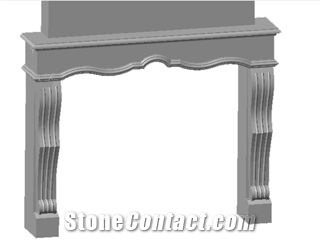 Chimney with Border in Belgian Blue Stone, Belgian Blue Stone Blue Stone Fireplace