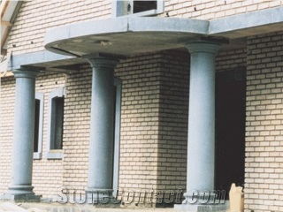 Complete Columns with Capitals, Socles, Belgian Stone Blue Blue Stone Columns