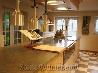 Kitchen Worktop in Pietra Verde, Green Limestone Kitchen Worktops