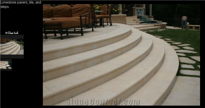 Cedar Hill Cream Limestone Pavers, Steps, Cedar Hill Cream Beige Limestone Steps