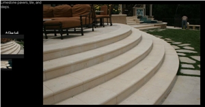 Cedar Hill Cream Limestone Pavers, Steps, Cedar Hill Cream Beige Limestone Steps