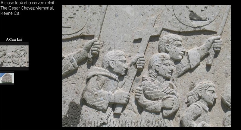 Pinon Clara Memorial Relief, Pinon White Sandstone Relief
