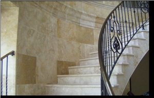 San Antonio Limestone Stairs, Beige Limestone Stairs