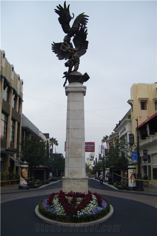 the Grove in Crema Maya Limestone, Maya Beige Limestone Sculpture, Statue