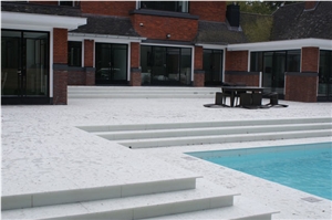 Limestone Pool Coping, Pool Terrace, Larrys White Limestone Pool Terraces
