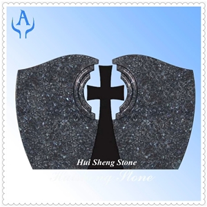 Granite Black Cross Headstone Monument, Black Granite