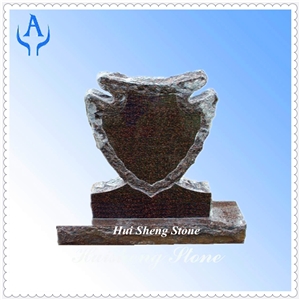Granite Grey Arrowhead Tombstone, Grey Granite