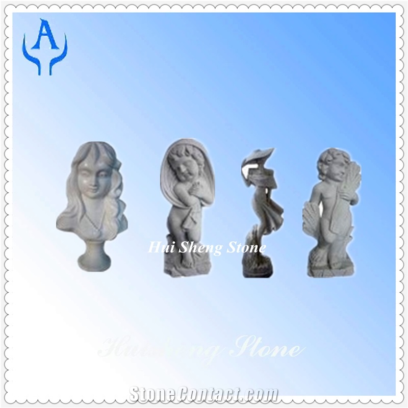 Grey Granite Person Sculpture, Grey Granite