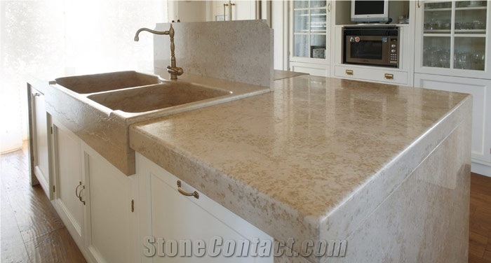 Giallo Istria Limestone Countertop, Giallo Istria Beige Limestone Countertop