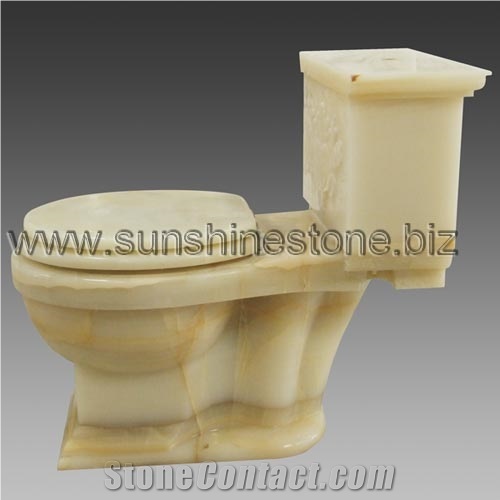 White Onyx Carving Toilet