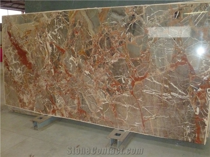 Macchia Vecchia Rossa Marble Slabs, Switzerland Red Marble