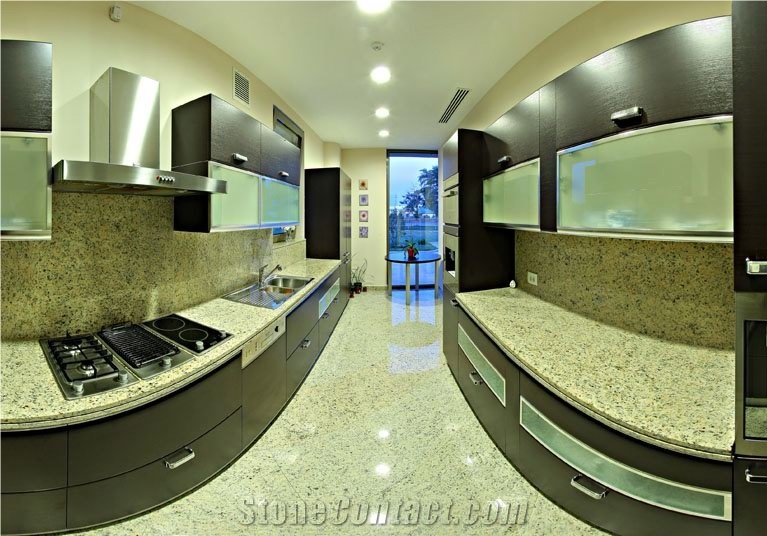 Giallo San Francisco Yellow Granite Kitchen Design