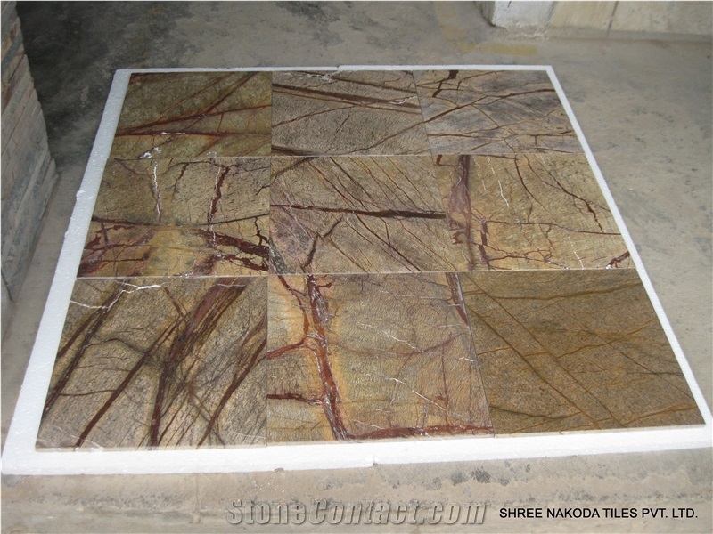 Rainforest Brown Marble Slabs