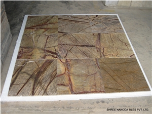 Rainforest Brown Marble Slabs
