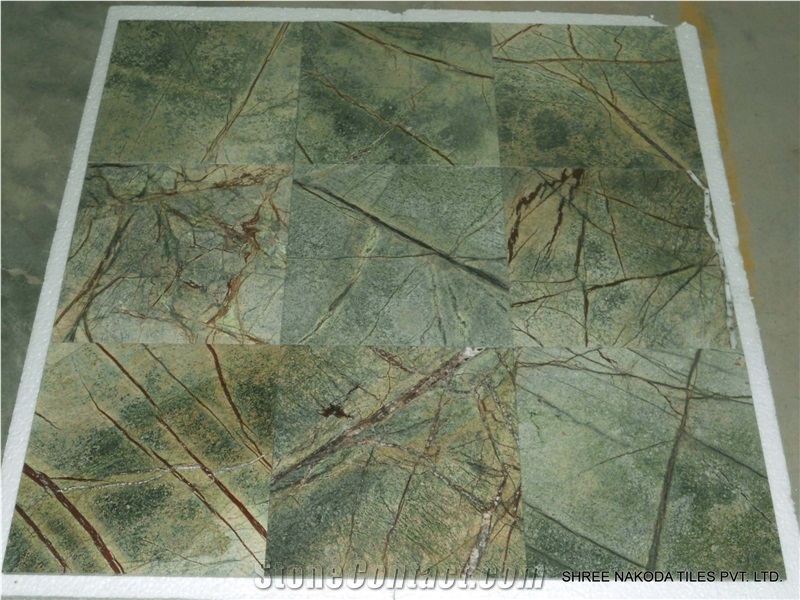 Rainforest Green Marble Slabs