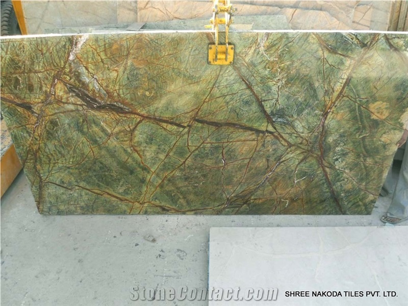 Rainforest Green Marble Slabs