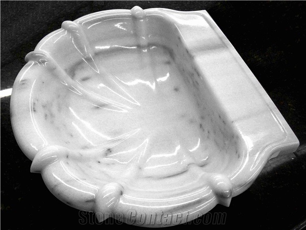 Drop-in Marmara White Marble Vanity Sink