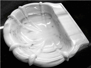 Drop-in Marmara White Marble Vanity Sink